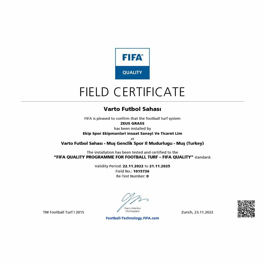 Varto Fifa Sertifikalı Saha Tamamlandı